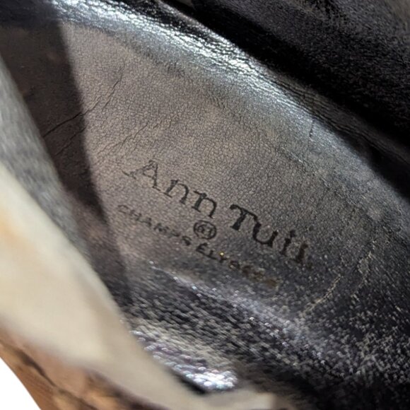 Ann Tuli - Women's Leather "Snakeskin" Zip Up Booties w heels - Size 38 - Picture 11 of 14